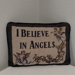 Source Unknown Angelic Accent Pillow - Black and Tan